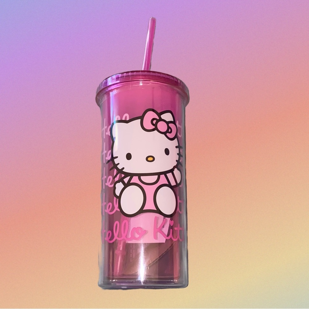 Pink Acrylic Hello Kitty Sanrio 20 oz Tumbler & Straw
